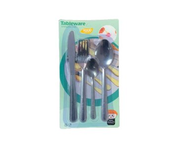 CUTLERY SET ON CARD (SILVER)